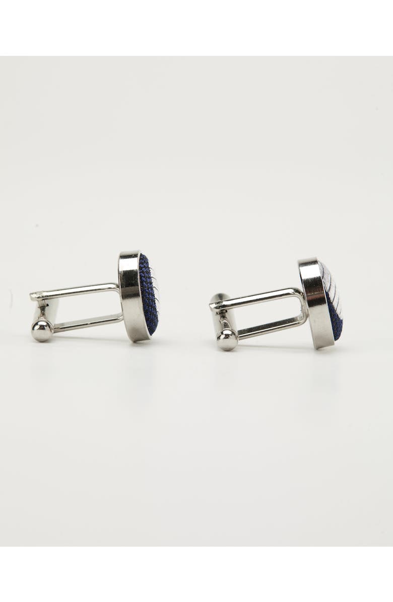 Knottery & Co Polka Dot Silk Cufflinks, Alternate, color, Navy