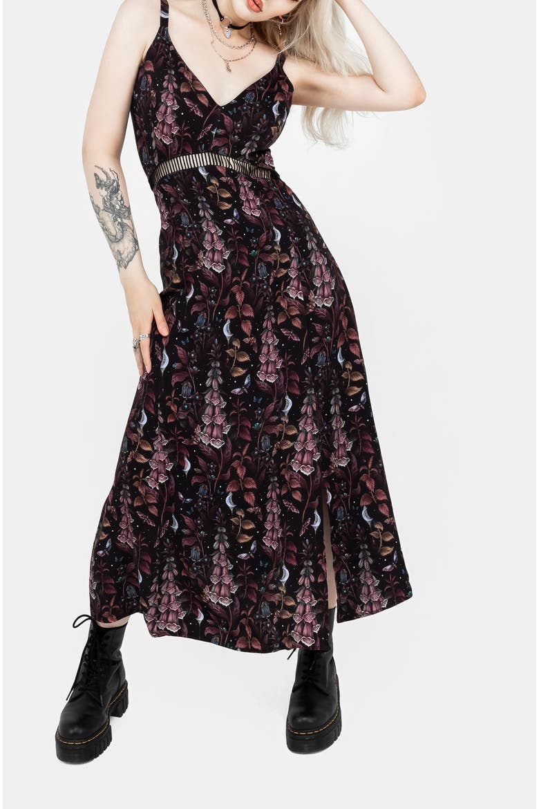 Foxglove Cami Dress, Alternate, color, Black