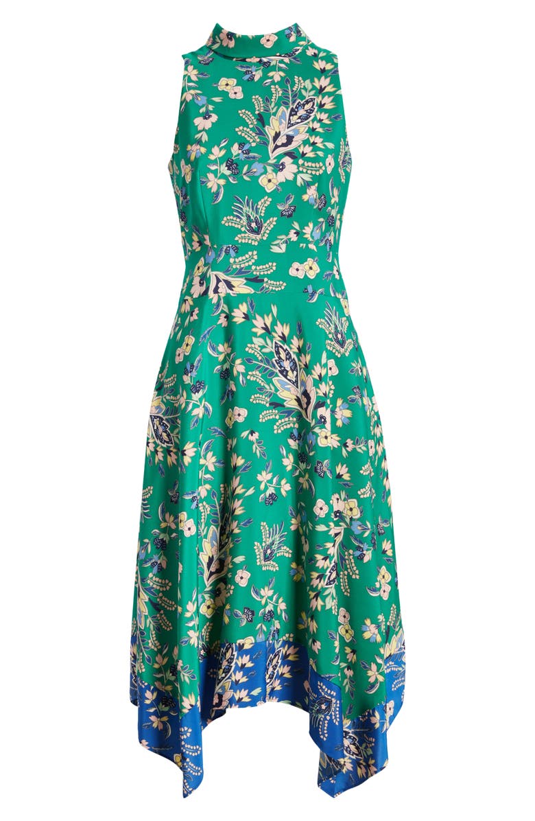 Vince Camuto Printed Handkerchief Hem Midi Dress, Alternate, color,