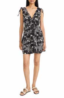 Embroidered V-Neck Minidress