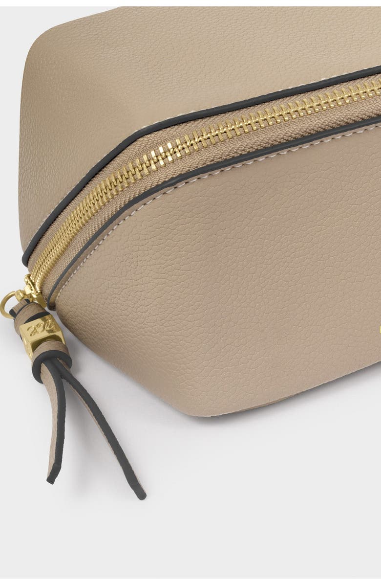Katie Loxton Fold-Out Mirror Makeup Bag in Light Taupe, Alternate, color, Light Taupe
