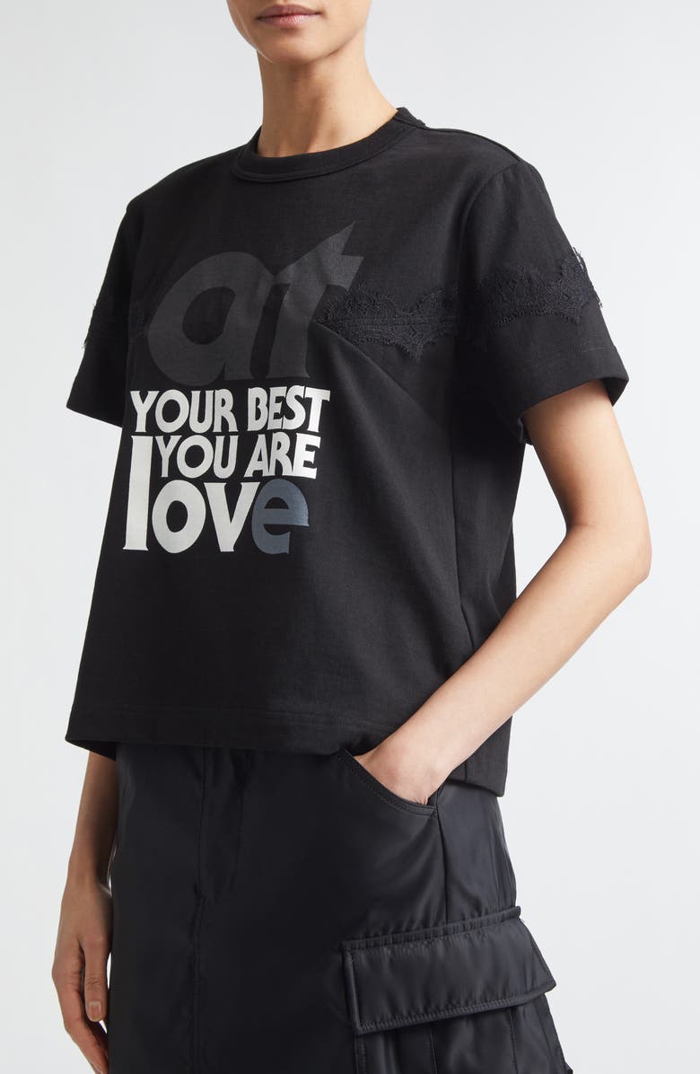Sacai At Your Best, You Are Love Graphic T-Shirt, Alternate, color, Black