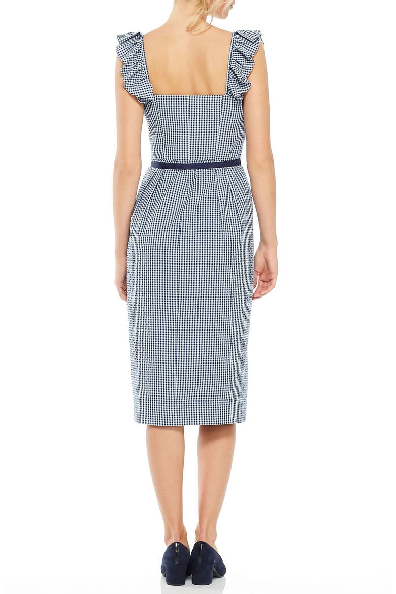Carly Gingham Sheath Dress, Alternate, color, BLUE/ WHITE