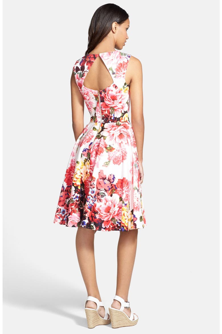Floral Print Cotton Sateen Fit & Flare Dress, Alternate, color, FLORAL PRINT