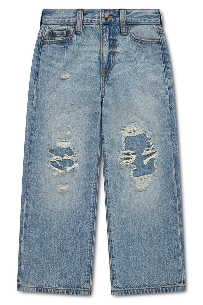 Kids' Destroyed Baggy Fit Jeans, Main, color, DRIP