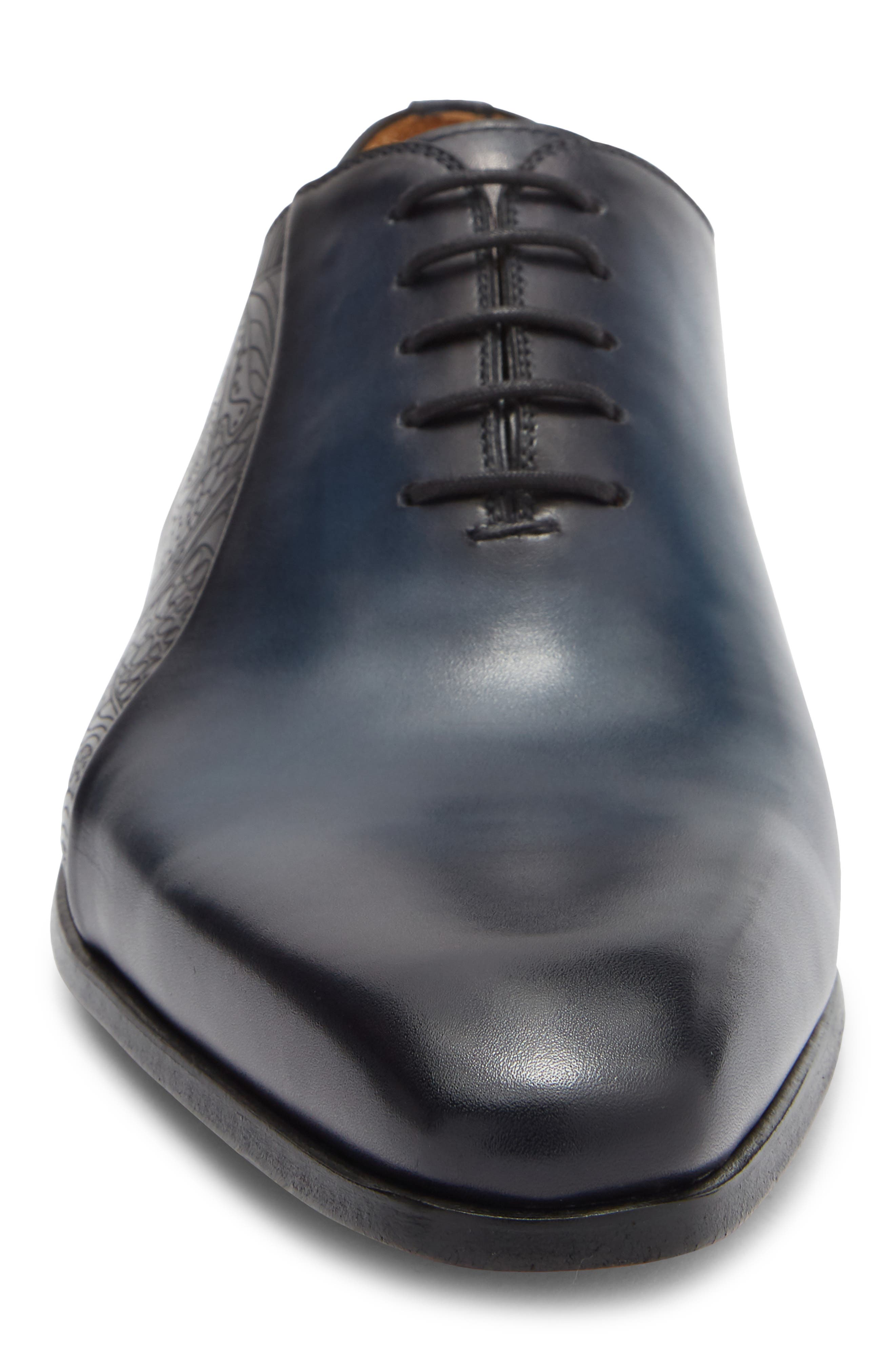 Magnanni Novian Debossed Oxford, Alternate, color, Navy