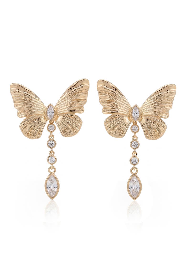 Fluttering Glow Drop Earrings, Alternate, color, GOLD
