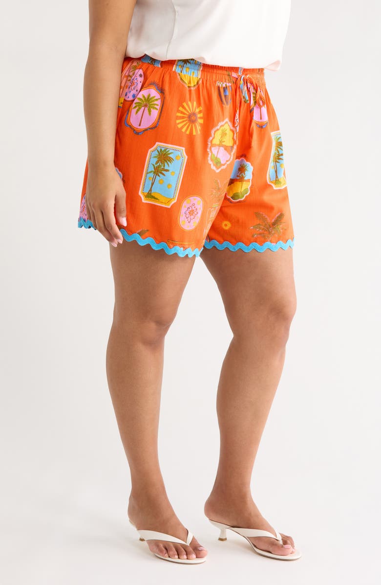 SUGARLIPS Maury Postcard Shorts, Alternate, color, Red-Pink-Multi