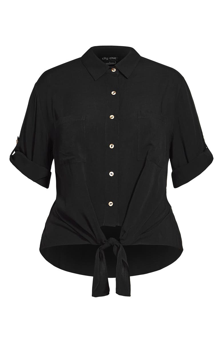 City Chic Tie Front Top, Alternate, color,