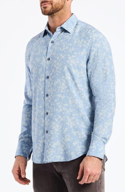 Robert Graham Angola Jacquard Micro Plaid Button-up Shirt In Blue