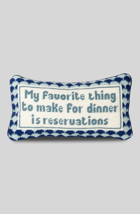 Reservations Needlepoint Pillow