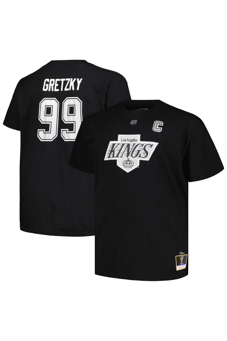 Men's Profile Wayne Gretzky Black Los Angeles Kings Big & Tall Name & Number T-Shirt, Main, color, Black
