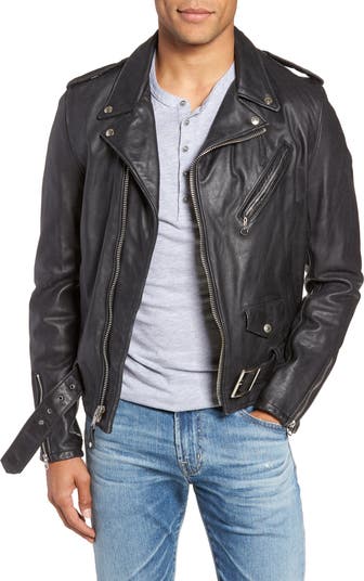 Schott NYC Hand Vintaged Cowhide Leather Motorcycle Jacket Schott NYC Hand Vintaged Cowhide Leather Motorcycle Jacket