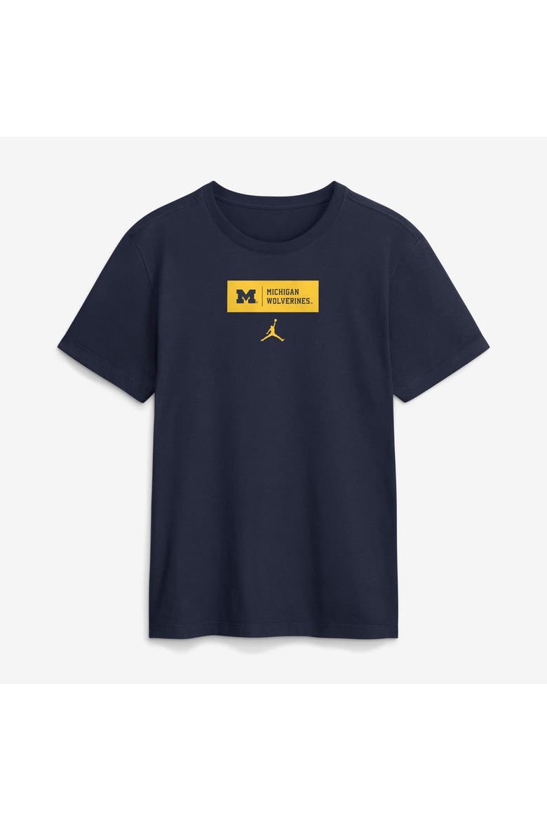 Men's Jordan Brand Navy Michigan Wolverines Primetime Crew T-Shirt, Alternate, color, Navy