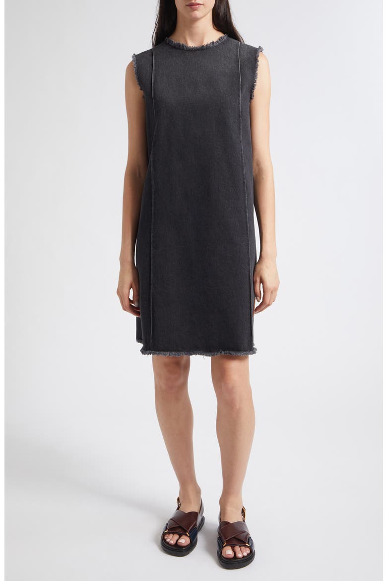 Sleeveless Denim Dress, Main, color, 00N99 BLACK