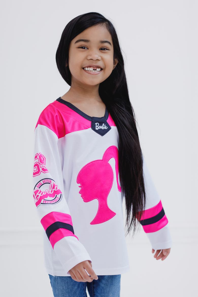 Long Sleeve T-Shirt, Alternate, color, Barbie Pink White