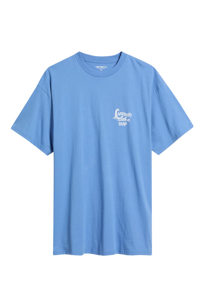 Waves Organic Cotton Graphic T-Shirt, Main, color, CURACAO