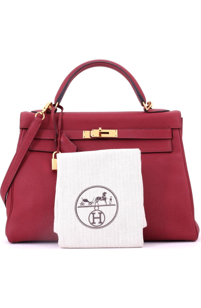 Pre-Owned Hermes Kelly Handbag Red Togo with Gold Hardware 32, Alternate, color, Rouge Grenat