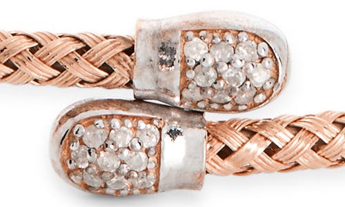 Meshmerise Diamond Woven Cuff Bracelet In Rose Gold
