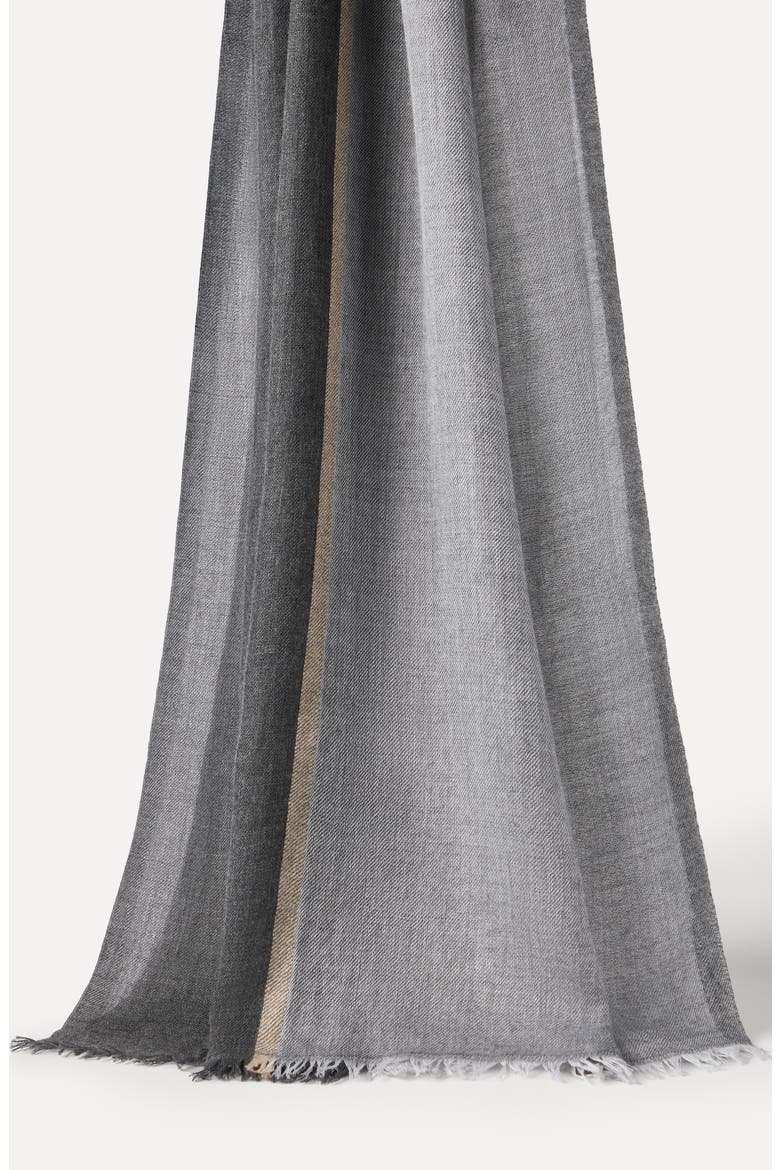 Cashmere and silk color block scarf, Alternate, color, Lead