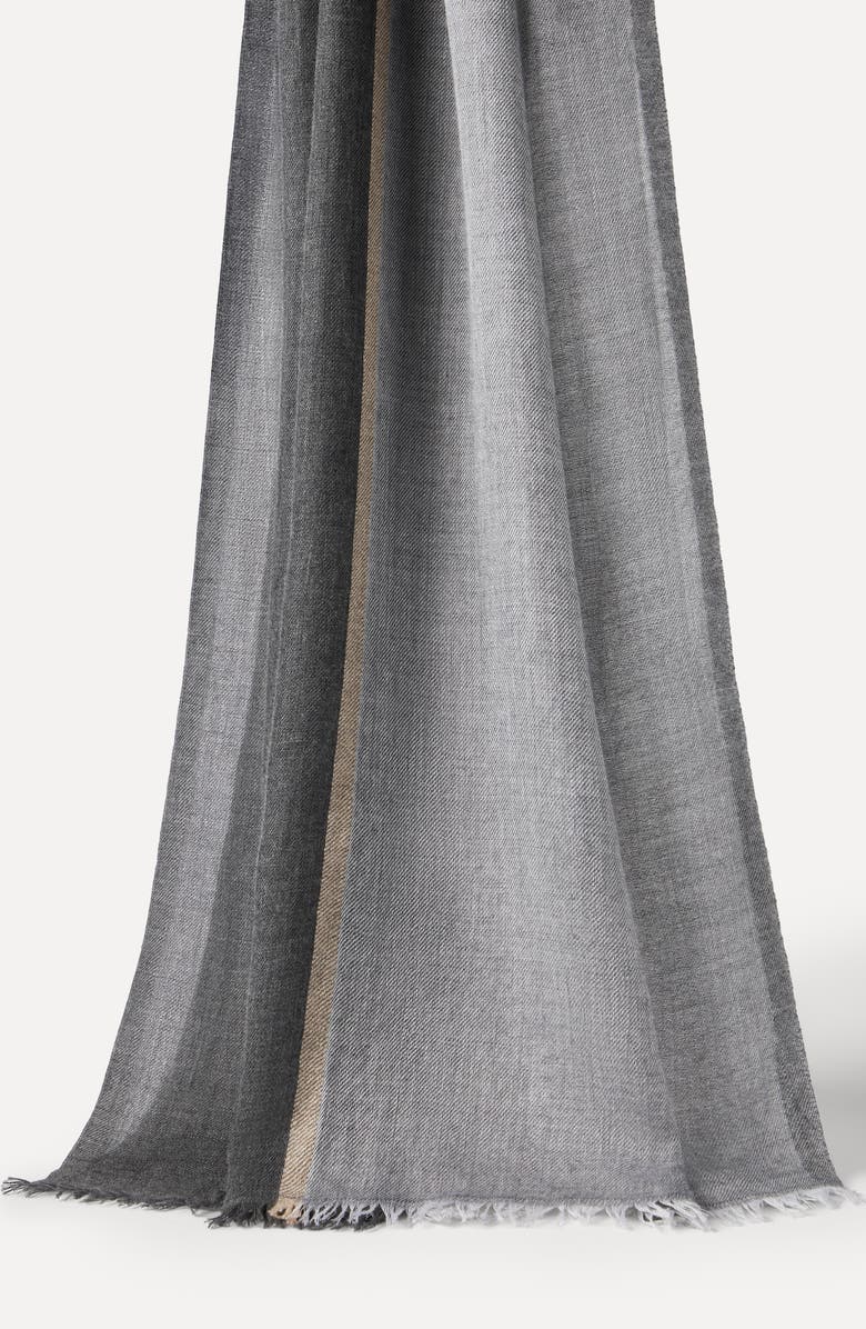 Brunello Cucinelli Cashmere and silk color block scarf, Alternate, color, Lead