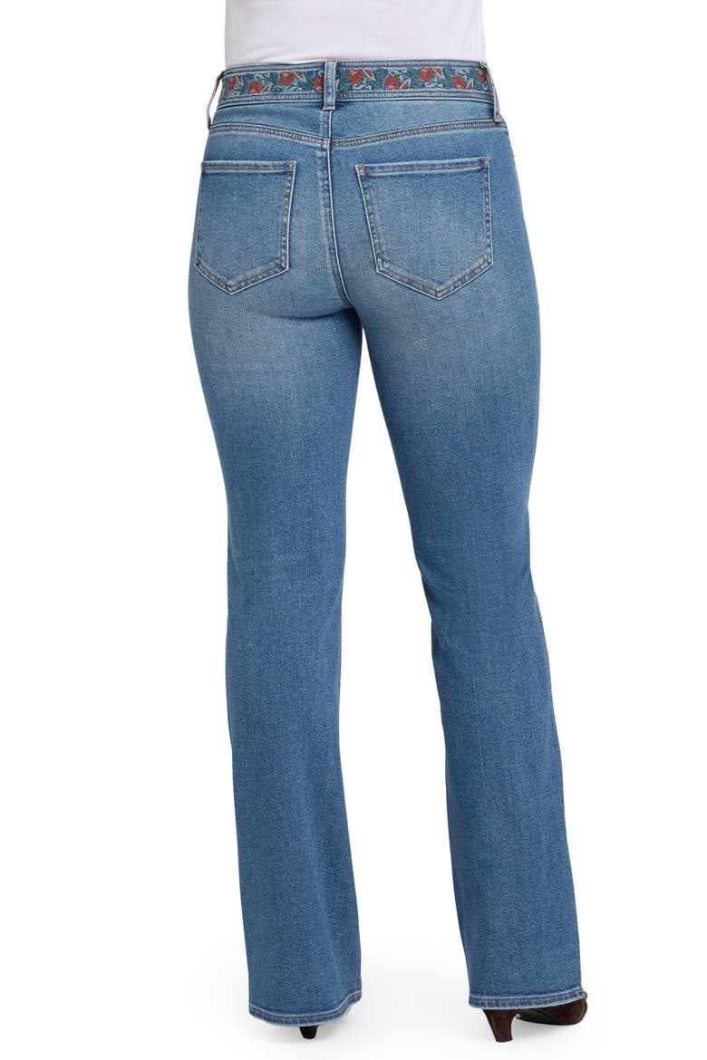 Brooklyn High Waist Embroidered Waistband Bootcut Jeans, Alternate, color, BLUEBELLS