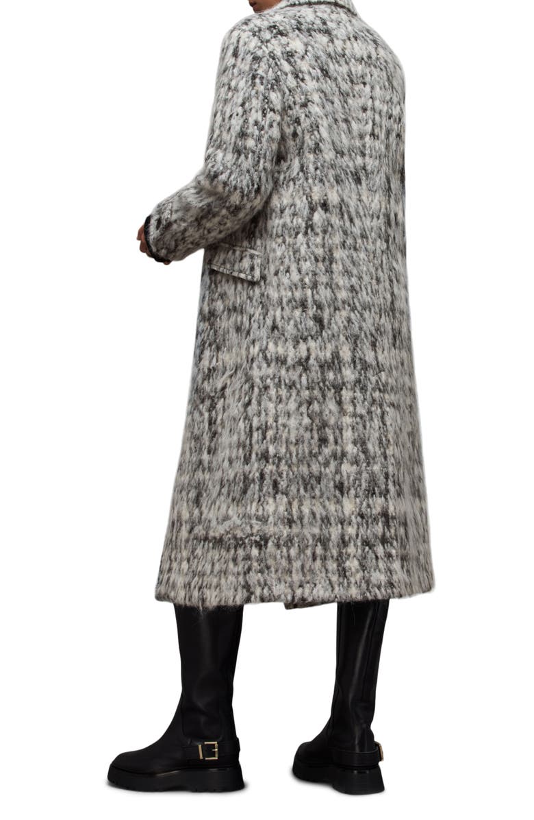 AllSaints Mablex Longline Coat, Alternate, color, Black/ White