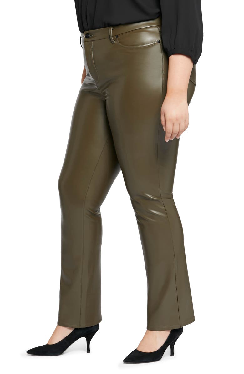 NYDJ Sculpt Her Marilyn Faux Leather Straight Leg Pants, Alternate, color, Ripe Olive