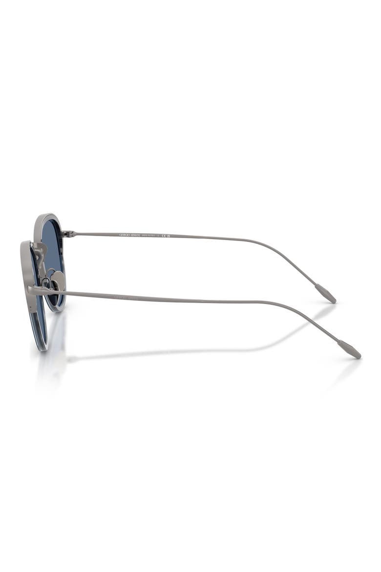 50mm Round Sunglasses, Alternate, color, GUNMETAL / DARK BLUE
