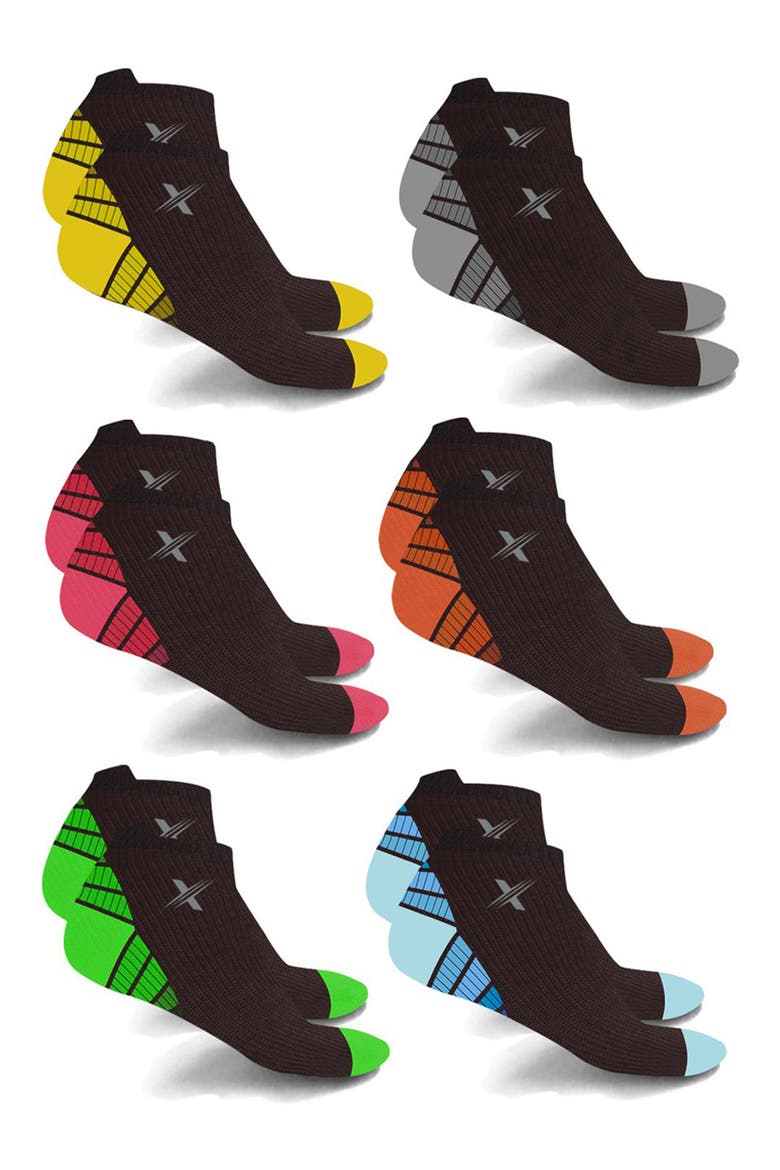Training & Performance Ankle Cut Socks - Pack of 6, Main, color, BLACK