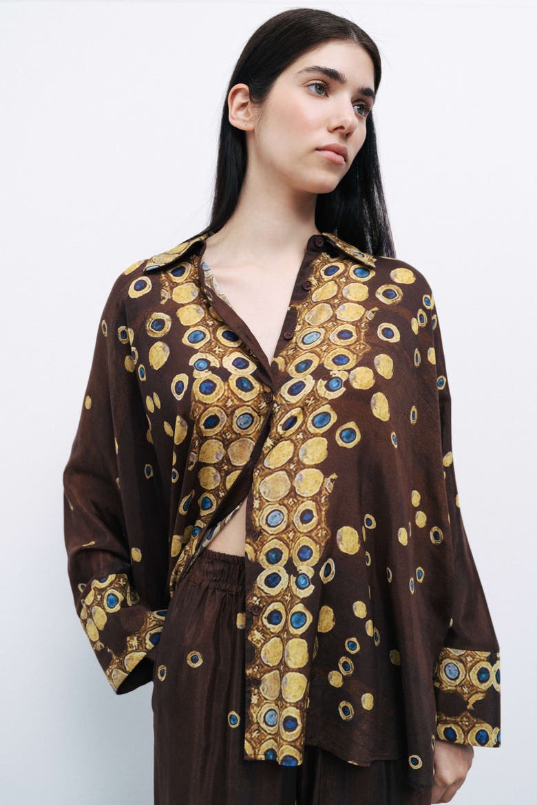 Flowy Printed Shirt, Alternate, color, Multi-Colored