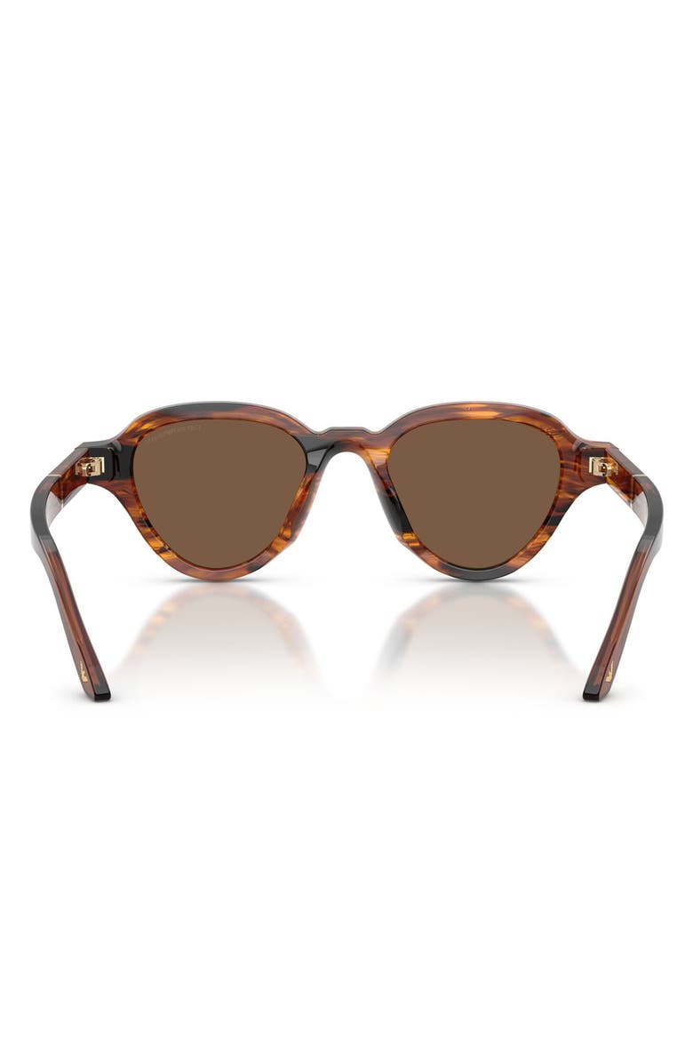 Emporio Armani 47mm Small Irregular Sunglasses, Alternate, color, Shiny Striped Dark Brown