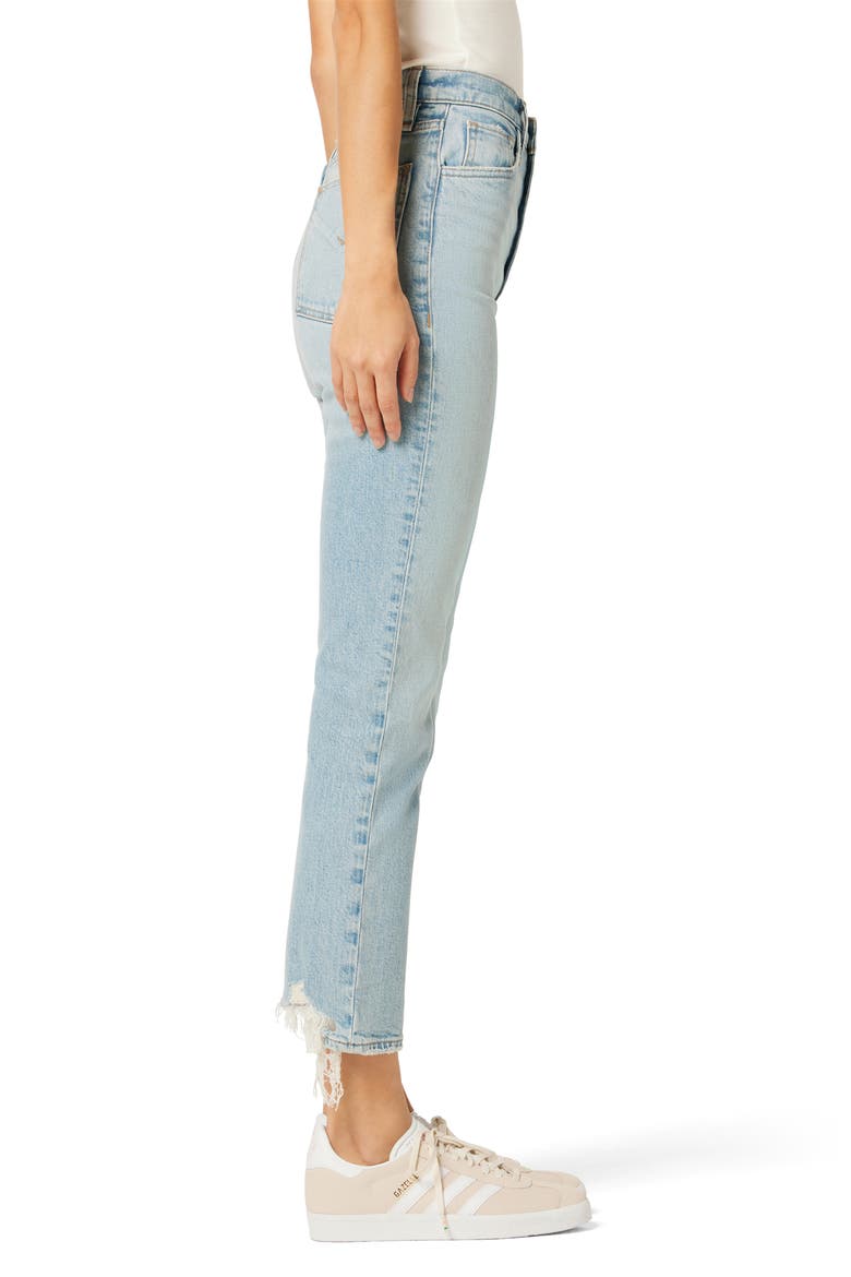 Harlow Ultrahigh Waist Fray Hem Ankle Cigarette Jeans, Alternate, color, ISLA