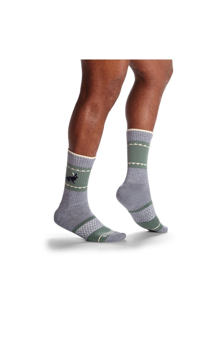 Bombas Placed Hare Marl Merino Wool Blend Crew Socks, Alternate, color, 