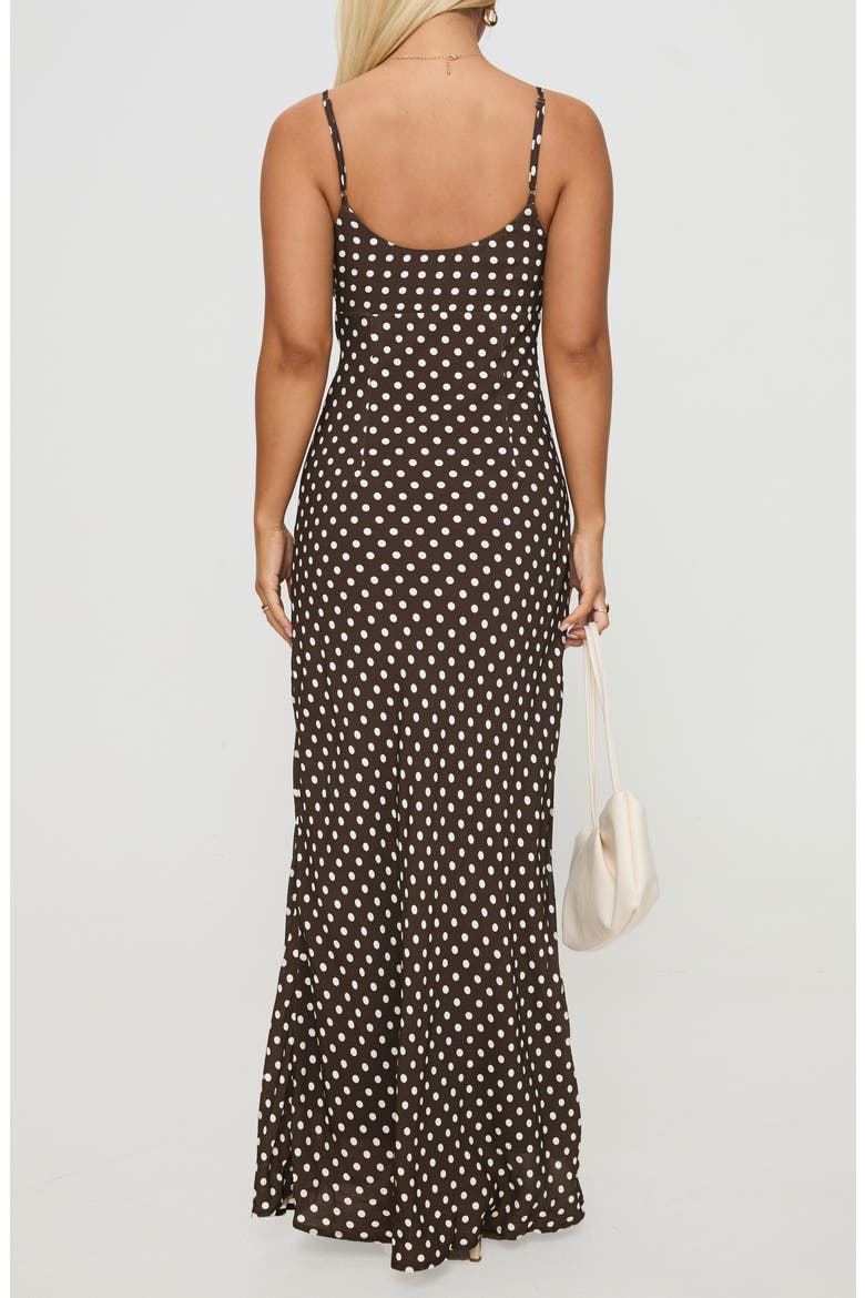 Jorjana Polka Dot Maxi Dress, Alternate, color, BROWN / WHITE
