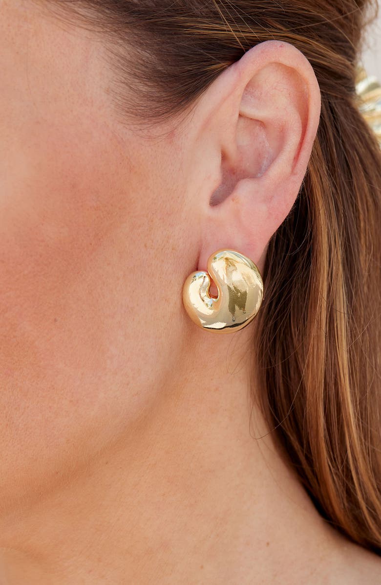 SAVVY CIE JEWELS Puffy Statement Stud Earrings, Alternate, color, Yellow