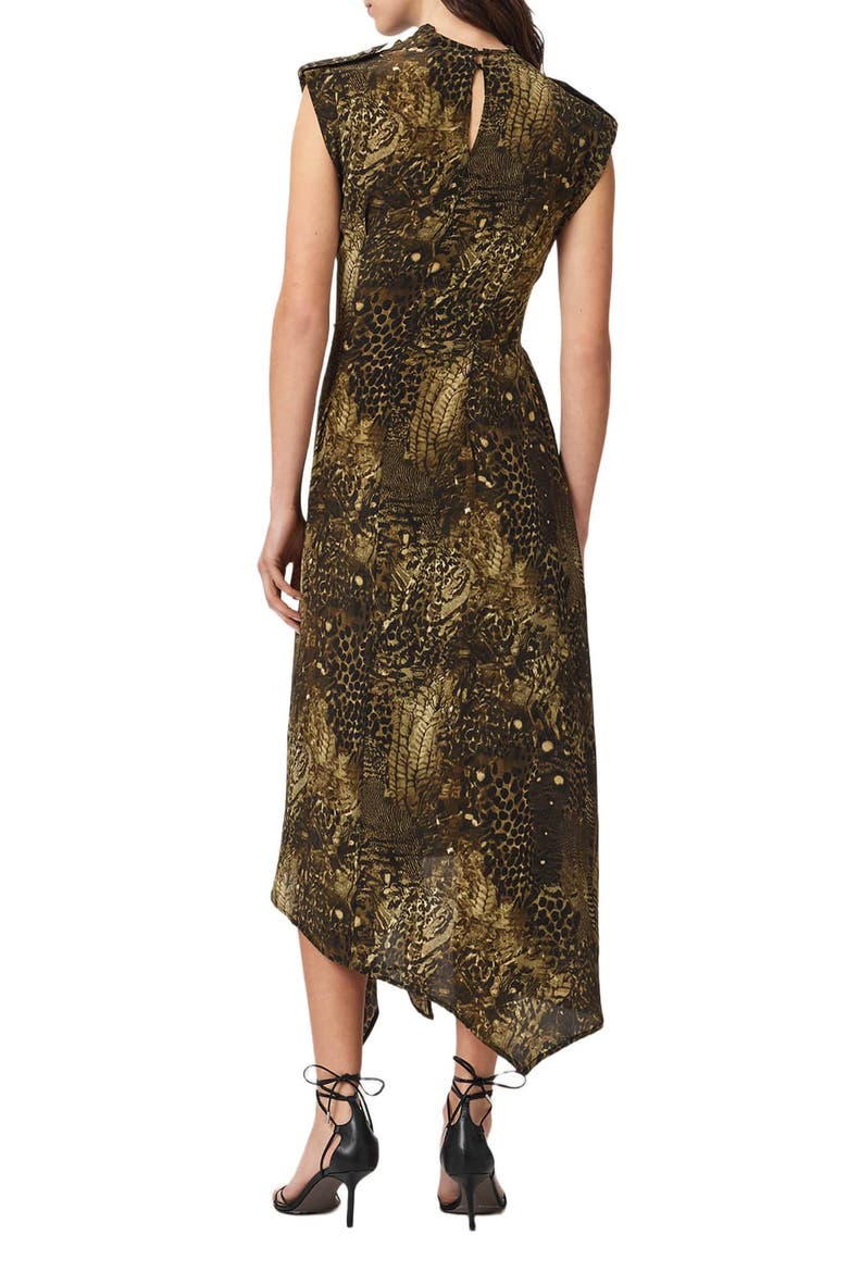 Persia Knotted Asymmetric Dress, Alternate, color, BLIXA KHAKI GREEN