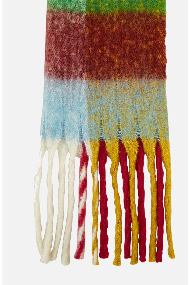 Oversize Checked Soft Tassel Scarf, Alternate, color, Multi