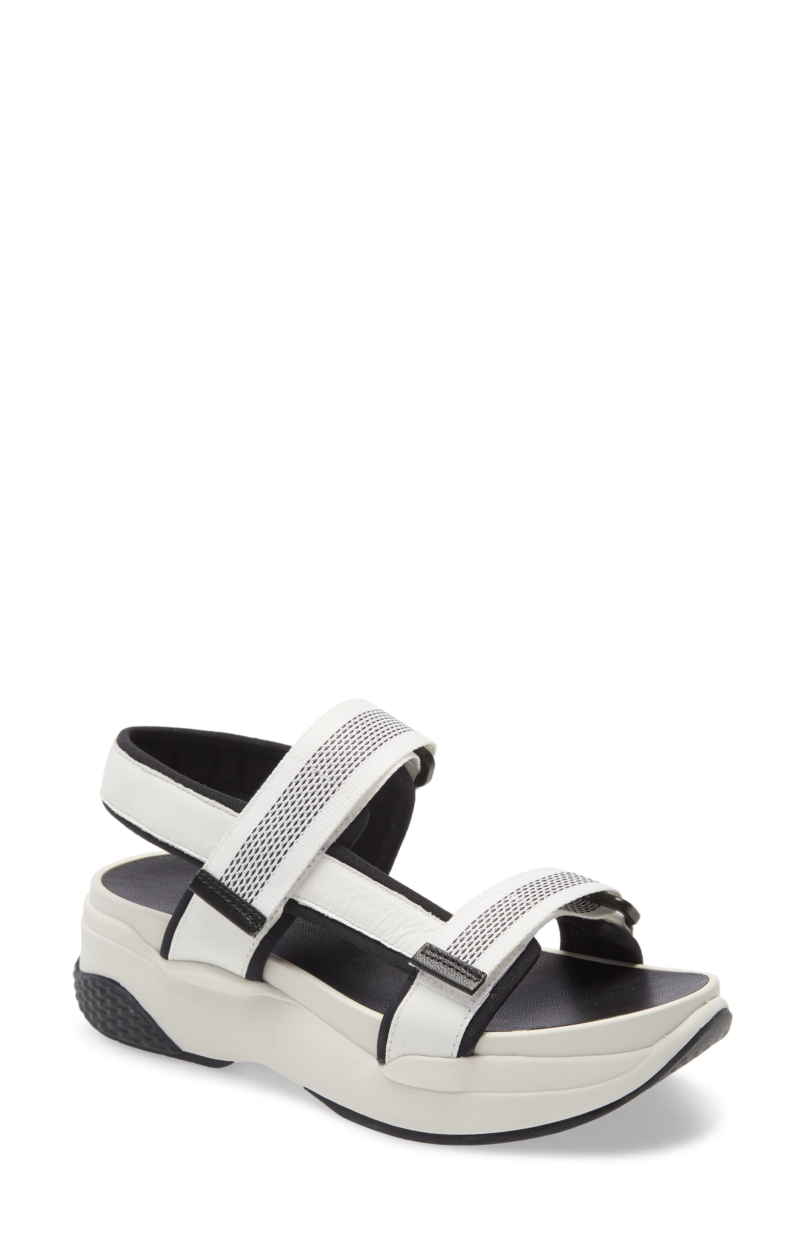 Lori Sandal, Main, color, WHITE/ BLACK LEATHER