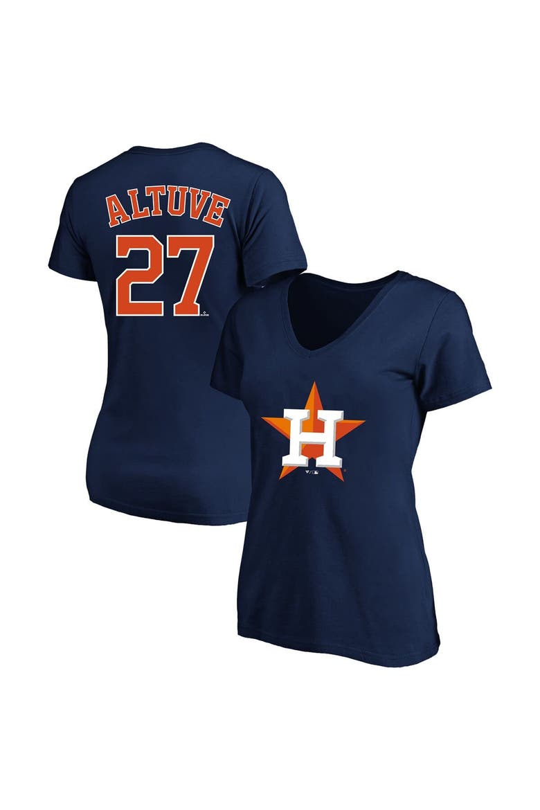 Women's Profile Jose Altuve Navy Houston Astros Plus Size Name & Number V-Neck T-Shirt, Main, color, Navy