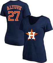 PROFILE Women's Profile Jose Altuve Navy Houston Astros Plus Size Name & Number V-Neck T-Shirt