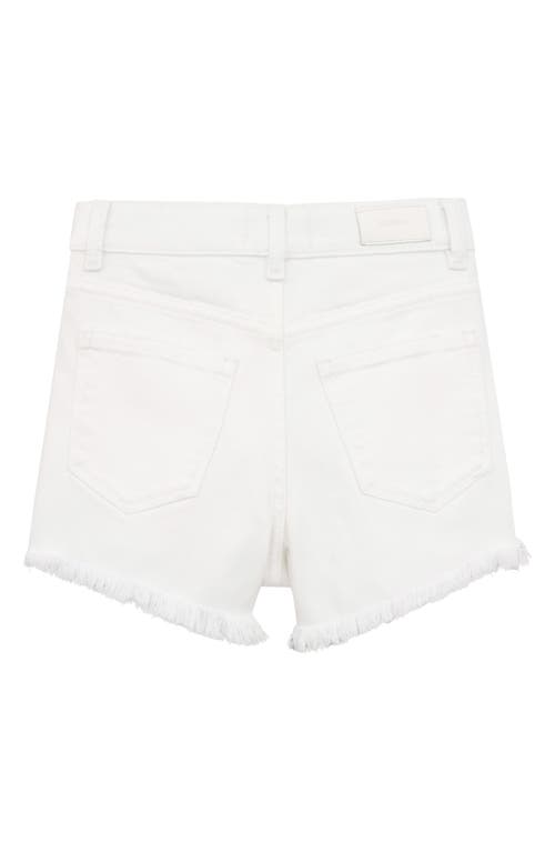 Dl1961 Girl's Lucy Raw Edge Hem Shorts In White Frayed