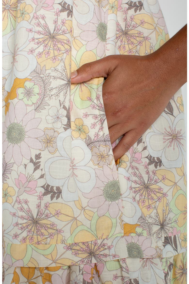 Crochet Detail Floral Shift Dress, Alternate, color, PRISTINE MULTI