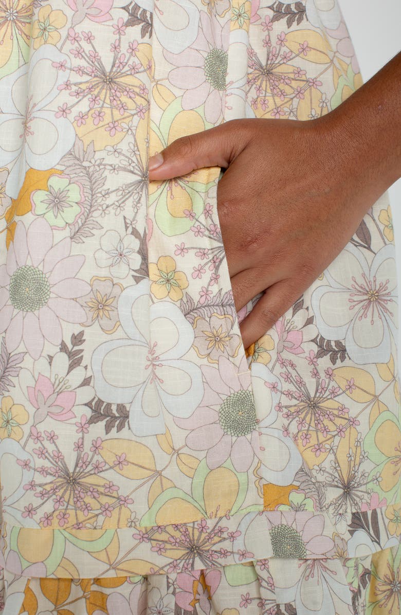 Liverpool Los Angeles Crochet Detail Floral Shift Dress, Alternate, color, Pristine Multi