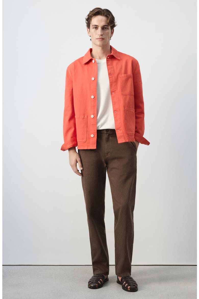 Regular Fit Overshirt, Alternate, color, CORAL RED