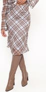 Petal & Pup Josiana Plaid Midi Pencil Skirt