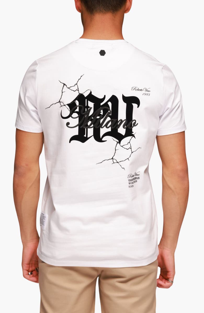 Roberto Vino RV Cracks Slim fit Tee, Alternate, color, White