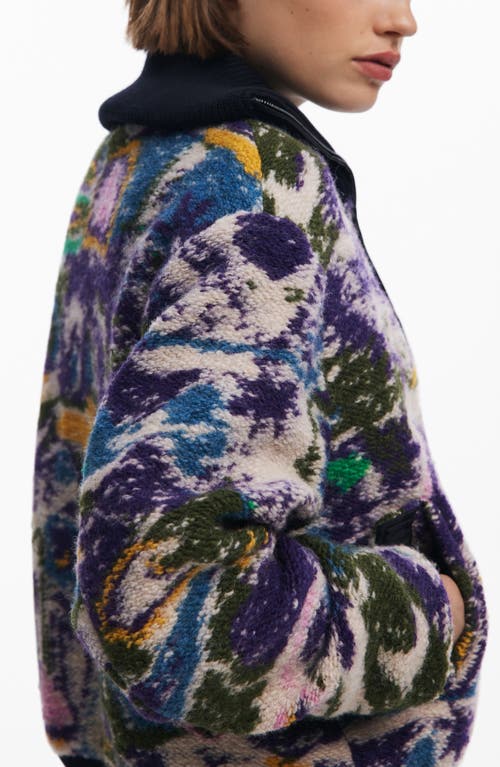 Desigual Wool Blend Woven Jacket In Black