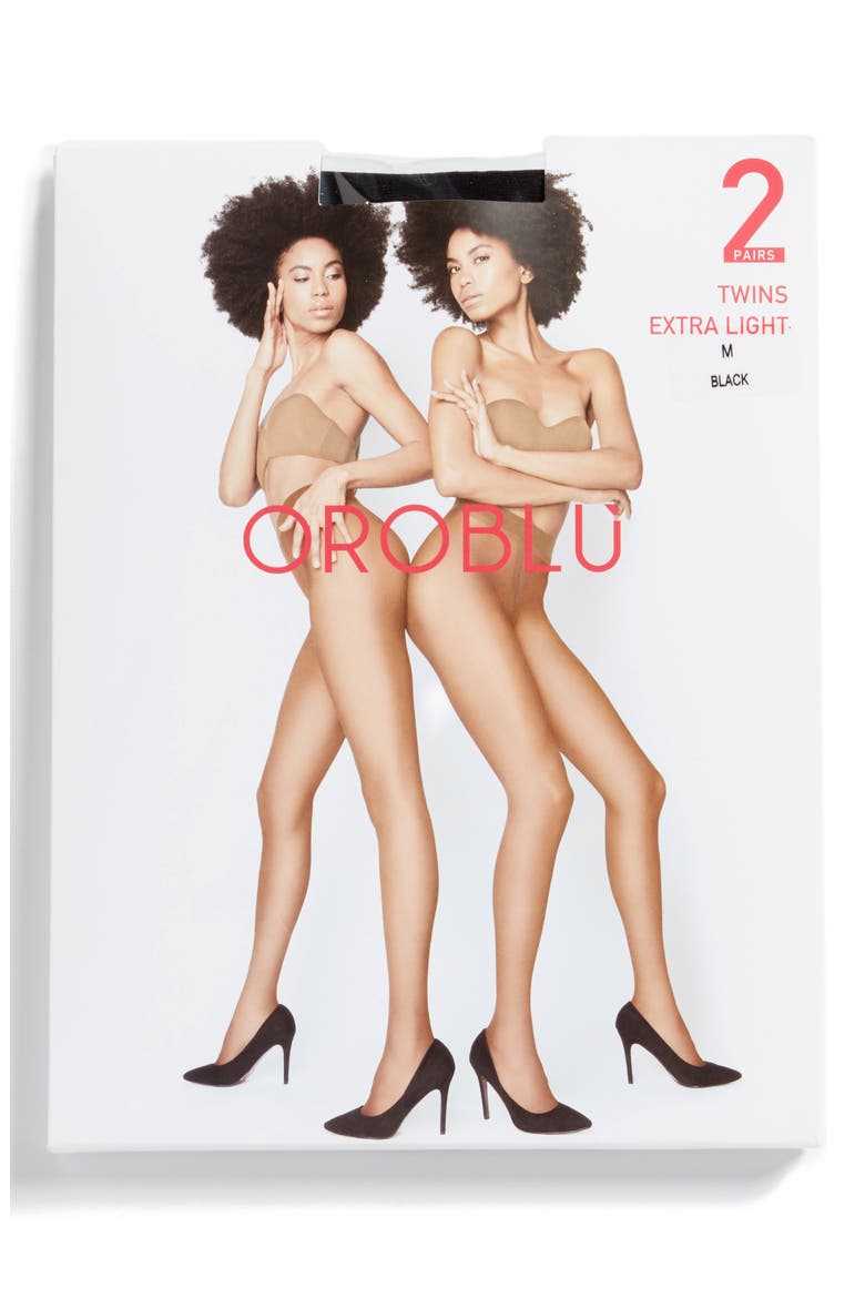 2-Pack Twins Extra Light Tights, Main, color, BLACK