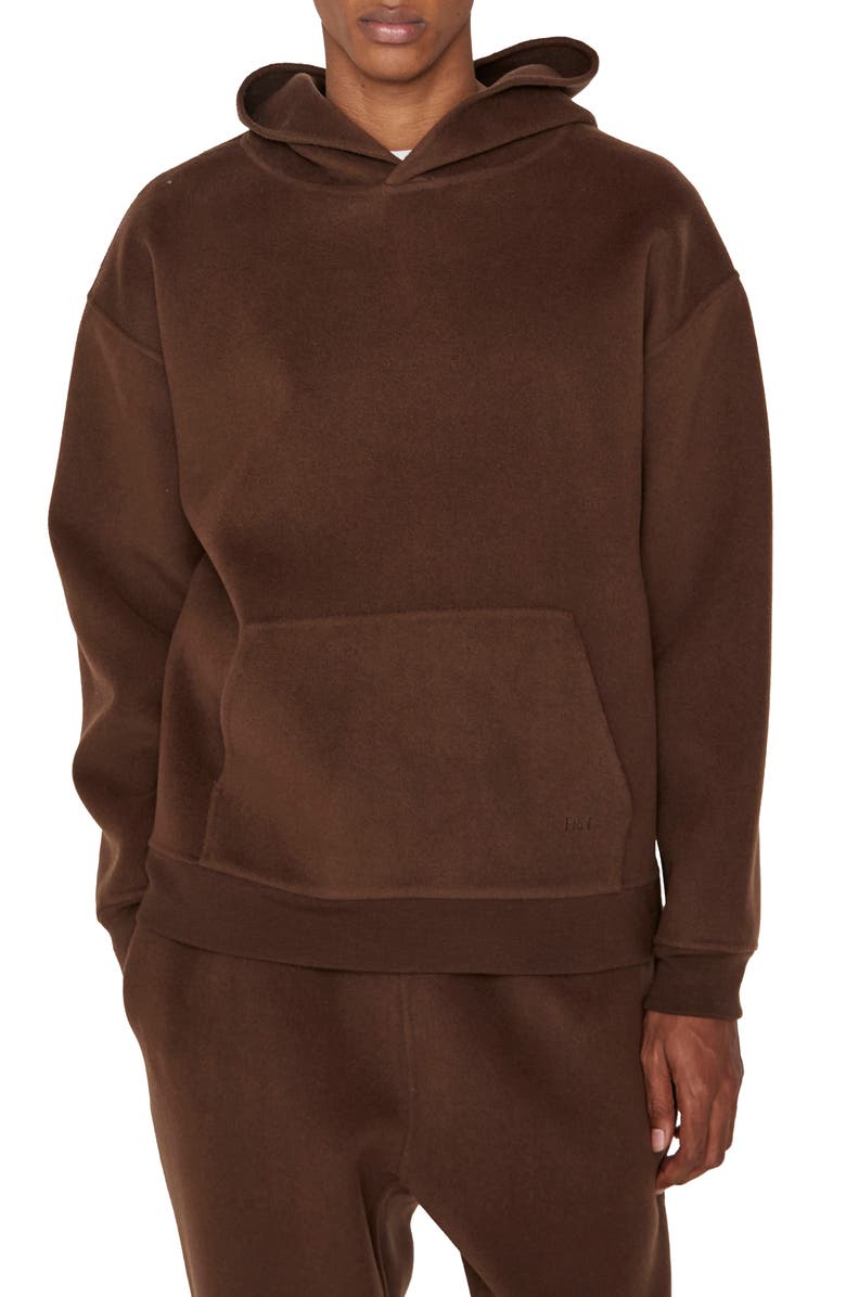 FRAME Double Face Wool Blend Hoodie, Main, color, Wood